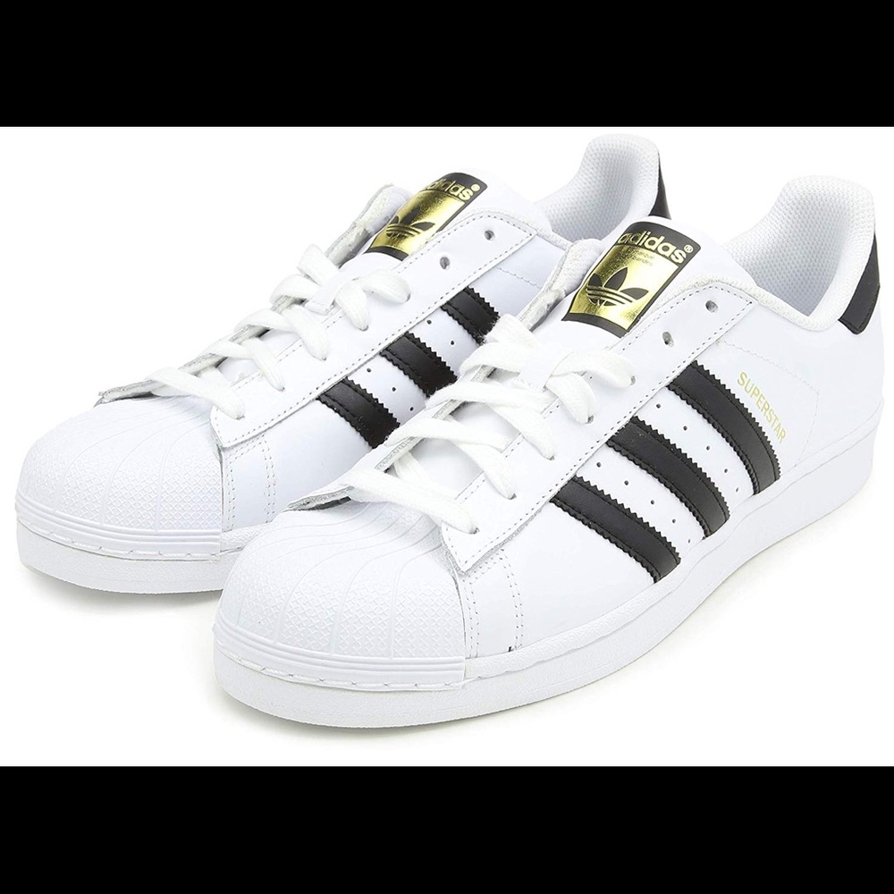 White Adidas Superstars (Mens Size 8)